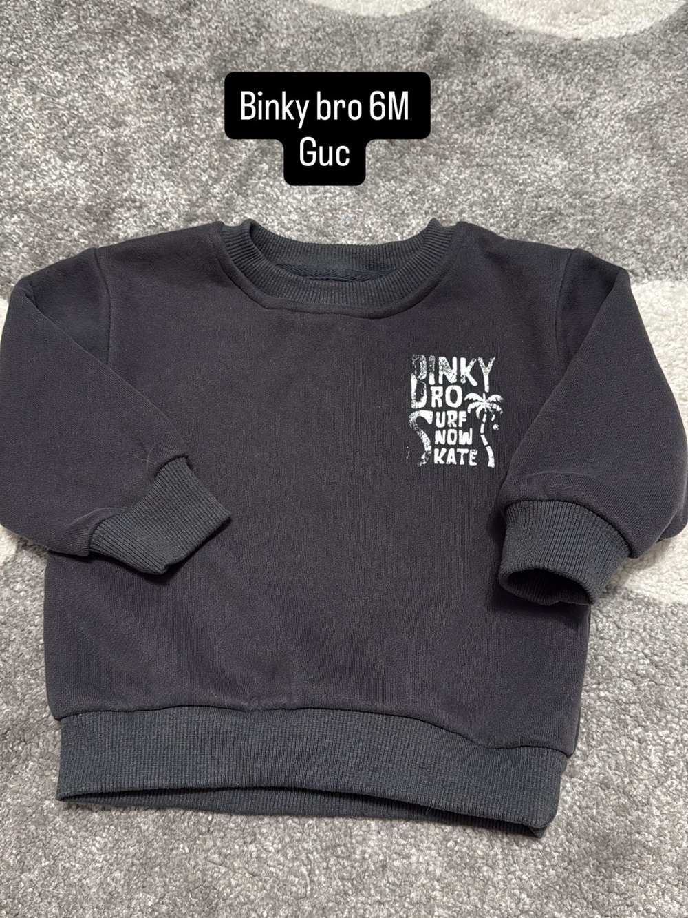 Black Binky Bro Crewneck Sweatshirt for Kids